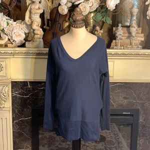 Lilly Pulitzer silk/cotton v-neck long sleeve top